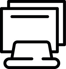 Simple icon representing a computer monitor displaying multiple open windows