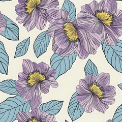 Nature Inspired Flower Grid in Blue, Green, and Pink