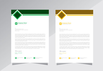 Business letterhead design template with yellow and green colors. creative modern letterhead design template for your project. letter head, letterhead, business letterhead design.