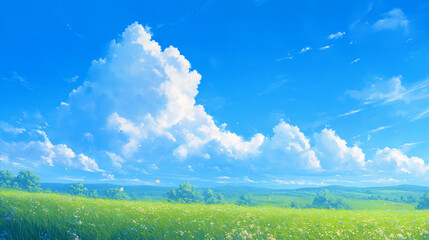 Fototapeta premium アニメ風の積乱雲
