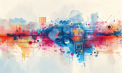 Obraz premium graphic backgrounds related to technology, communication, and the internet