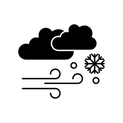 Snow storm icon. snow storm clouds icon simple illustration on white background..eps
