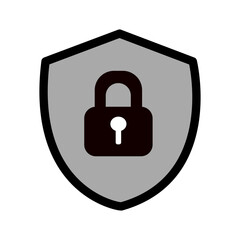 Security shield or virus shield lock icon for apps and websites