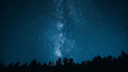 Obraz premium A long-exposure photograph of a starry night sky with copy space