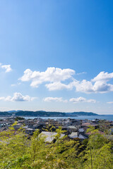 【縦写真】長谷寺から見る鎌倉の海
