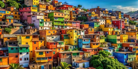Get a profound glimpse into life in the old favelas through this 4k looping video, where colorful houses become icons of resilience and vibrant living © Adisorn