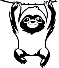 Obraz premium Adorable sloth stencil design perfect for creative DIY projects. 