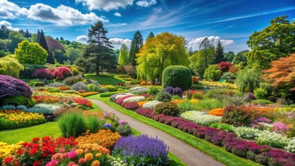 Vibrant spring and summer blossoms in a botanical garden, flowers, nature, blooming, vibrant, colorful, garden, botanical, season