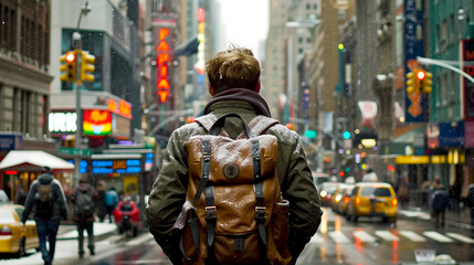 Urban Explorer in a Bustling City