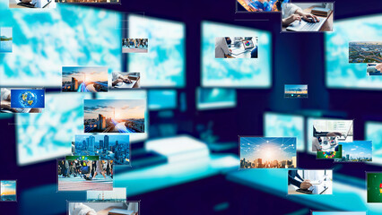 Filming studio and video contents concept.