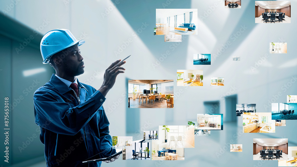 Poster architectural engineers and various property concept