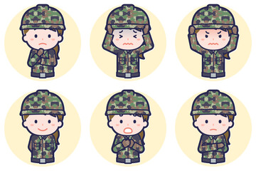 女性自衛隊員のポーズセット_05