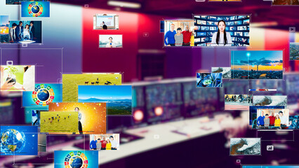 Filming studio and video contents concept.