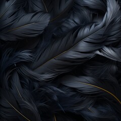black feathers on a black background