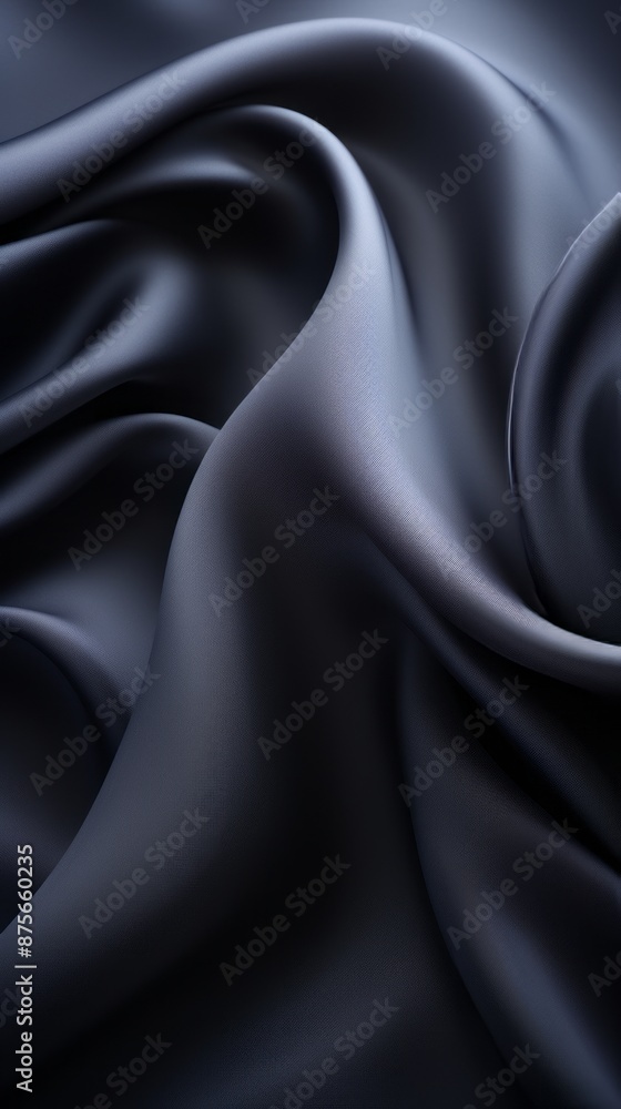 Wall mural black satin fabric background 3d rendering stock fotó