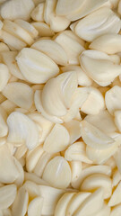 Sliced garlic for cooking ingredients