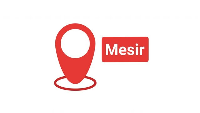 Mark your location in mesir, animated map pin and transparent background