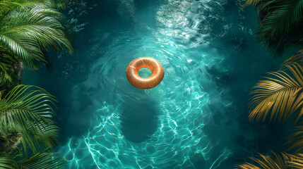 プールに浮かぶ浮き輪