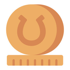 coin icon with a horseshoe symbolizing luck and currency