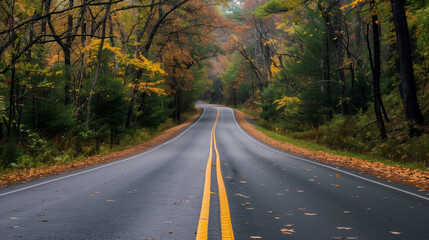 Fototapeta premium Autumn Drive Through the Forest