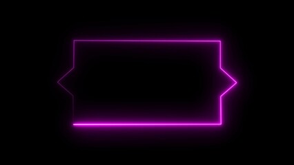 Abstract beautiful neon rectangle frame seamless looping illustration.