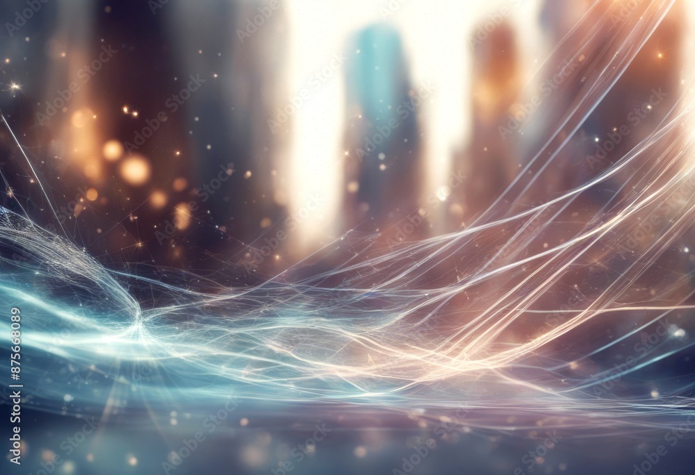 Poster abstract progress particles dynamic background landscape business panorama intersecting innovation l