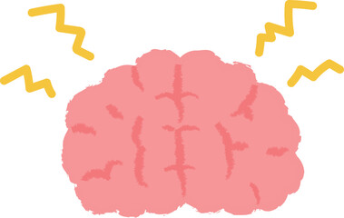 頭痛のイメージ 手書き風 脳のキャラクター