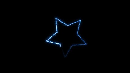 Neon light star frame icon background illustration 4k.