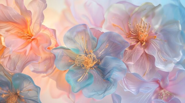 Abstract Floral Background with Pastel Colors.