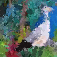 Oil paintings and various flowers, lotus leaves, cats, dogs, chrysanthemums, tigers, scenery, cranes, and beautiful scenery