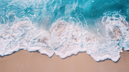 Beautiful beach with blue water and white sand, Summer vacation destination with pristine beach