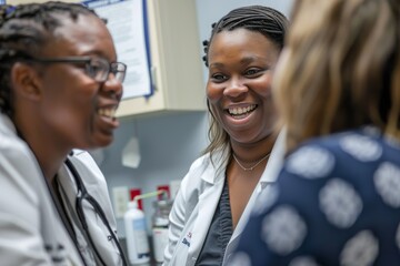 Obraz premium Smiling Female Doctor Talking to Patient