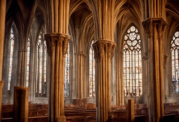 windows high pointed columns france paris pittoresque cathedral apse author coir arches beauvais ancient published unidentified magasin 1839 reproduction gothic ship image back vintage