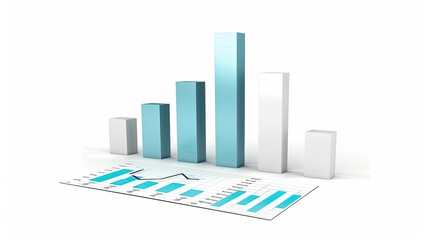 3d business graph on white background