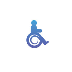 Wheelchair Disability Sign vector logo