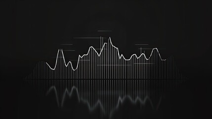 abstract business background with stock market or financial chart in black and white and simple lines