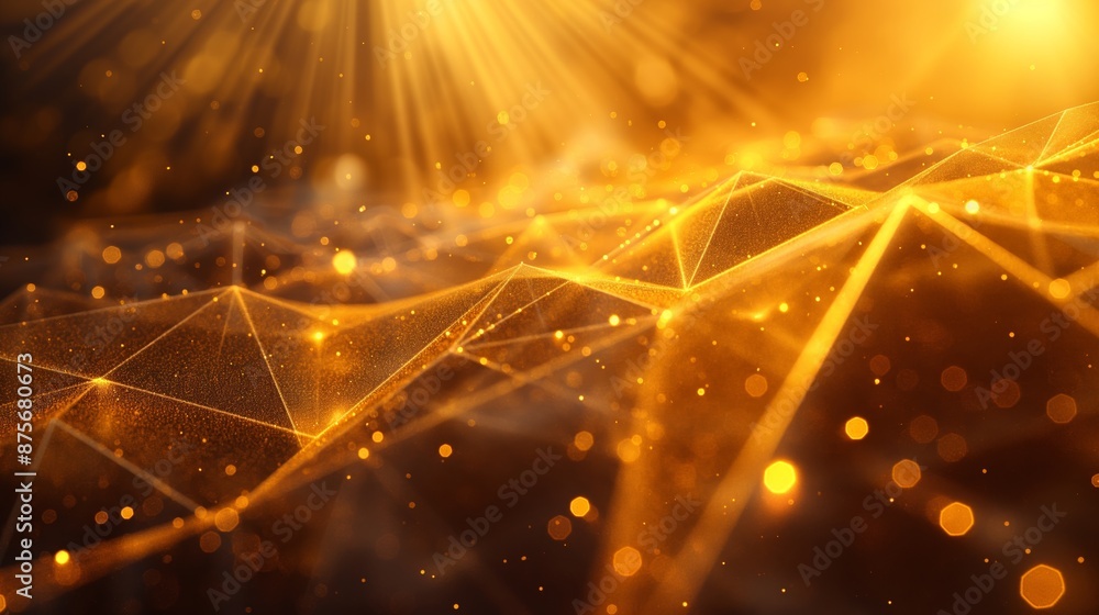 Canvas Prints abstract golden light rays effect with geometric shape