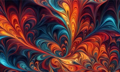 Colorful Abstract Flow Fractal Psychedelic Background