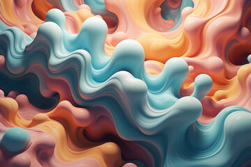Fototapeta premium 3D fluid colorful abstract style dreamlike wallpaper background
