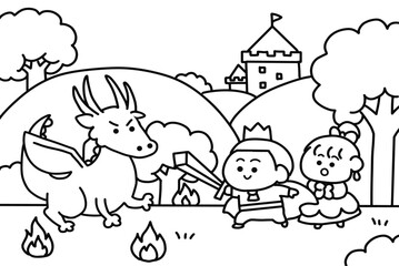 Prince fighting with dragon.