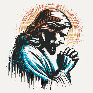 Jesus christ praying