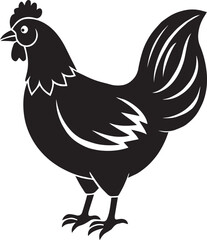 graphic chicken silhouette vector illustration black background