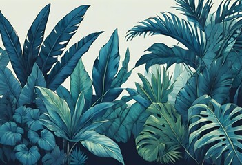 blue and green leaves
