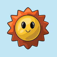 Sun Doodle Vector Icon Summer Elements