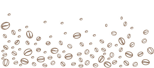 vector illustration of coffee bean background on white background. sketch of coffee beans. Hand drawn coffee beans vector.