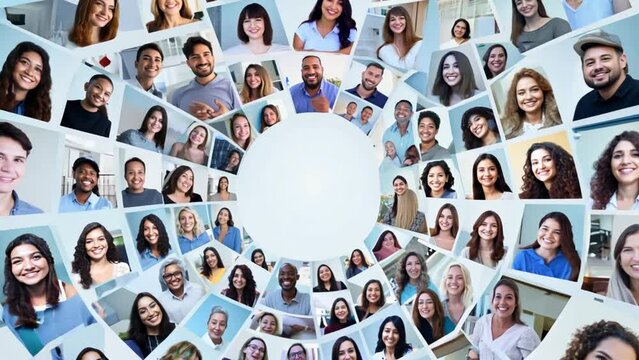 Diverse Group of People in a Mosaic Pattern Generative AI