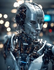 robot digital machine technology future engineer network platform artificial 3d metaverse monitoring security ai industry intelligence manufacturing cyber smart solution system