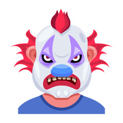 Fototapeta premium A flat style mascot of evil clown