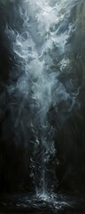 Mysterious abstract smoke art with a dark background, creating a captivating and ethereal visual effect. Ideal for backgrounds and design elements.