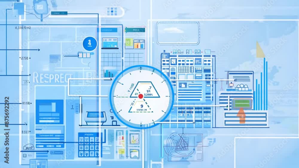 Poster businessman analyzing data in front of a large screen generative ai